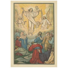 Antique Religion Print of the Ascension '1913'