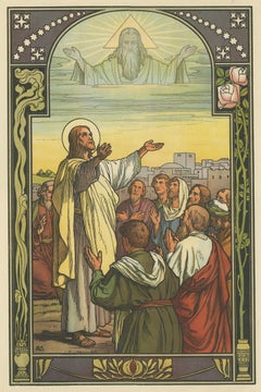 Antique Religion Print of the Blessing of Christ, 1913