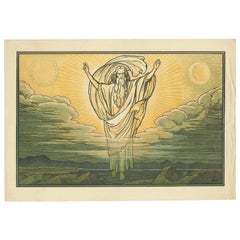 Antique Religion Print of the Creation, 1913