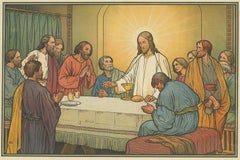 Antique Religion Print of the Last Supper, '1913'