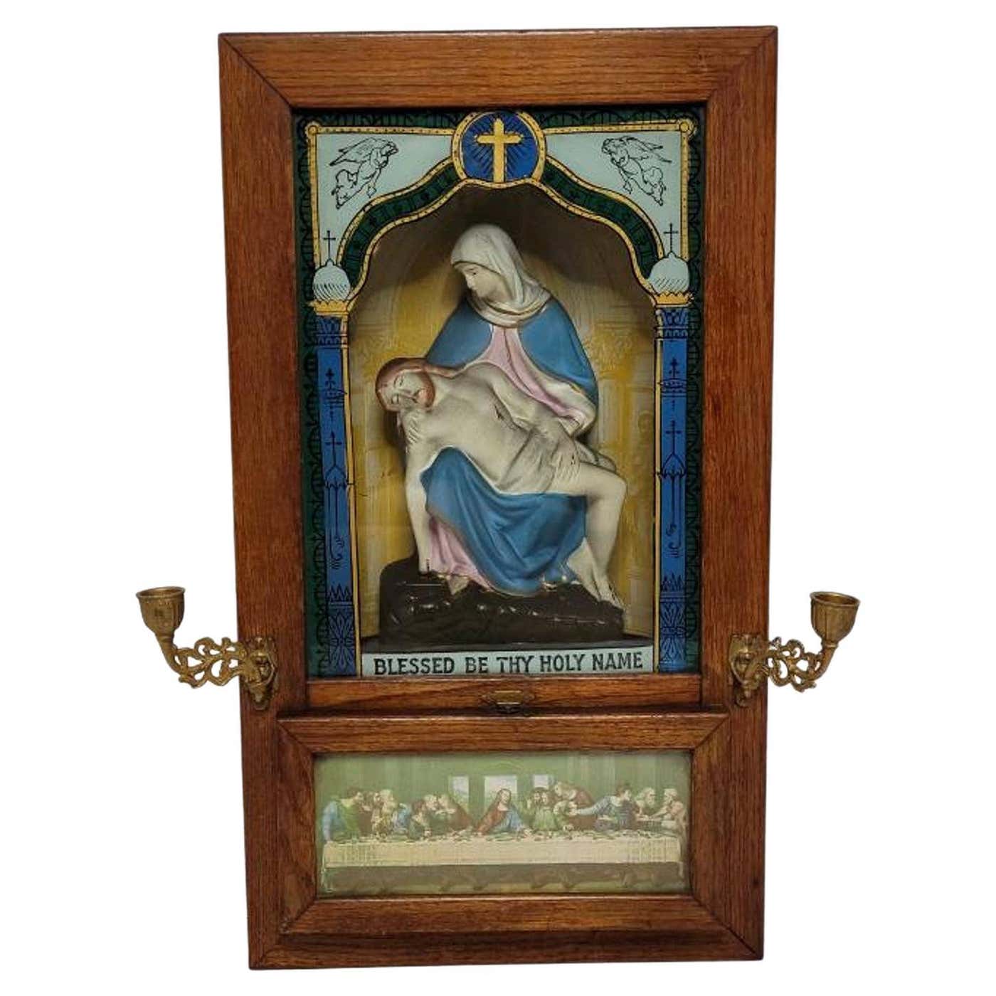 Antique Religious Catholic Eucharist Last Rites Shadow Box at 1stDibs ...