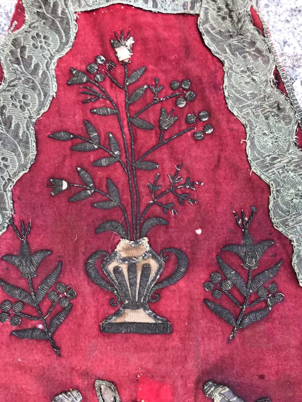 French Bobyrug’s Antique Religious Embroidery For Sale