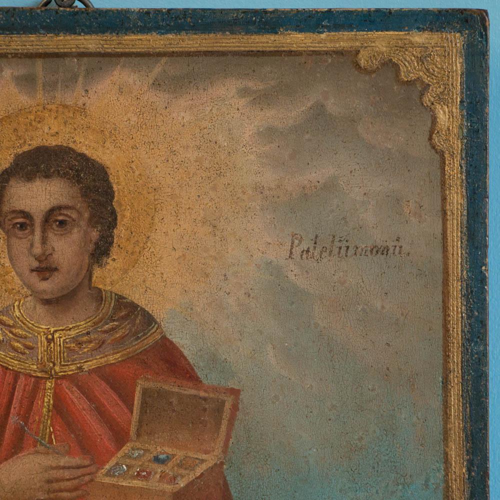 Hungarian Antique Religious Icon Painting of Saint Martin on Board For Sale