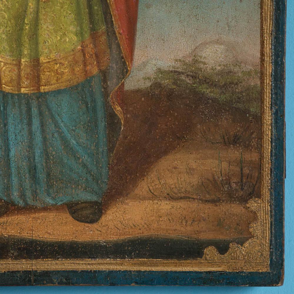 Antica icona religiosa di San Martino su tavola in vendita 1