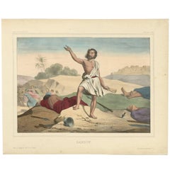 Antique Religious Print 'No. 2' Samson, circa 1840