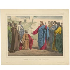 Antique Religious Print ‘No. 23’ Peter Appointed Head of the Church, circa 1840