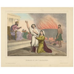 Antiker religiöser Druck "Nr. 27" Eleasar und die sieben Makkabäer, um 1840