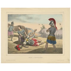 Antique Religious Print 
No. 28
 the Death of Antiochus, circa 1840
