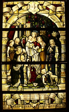 Antique Religious Stained Glass Window