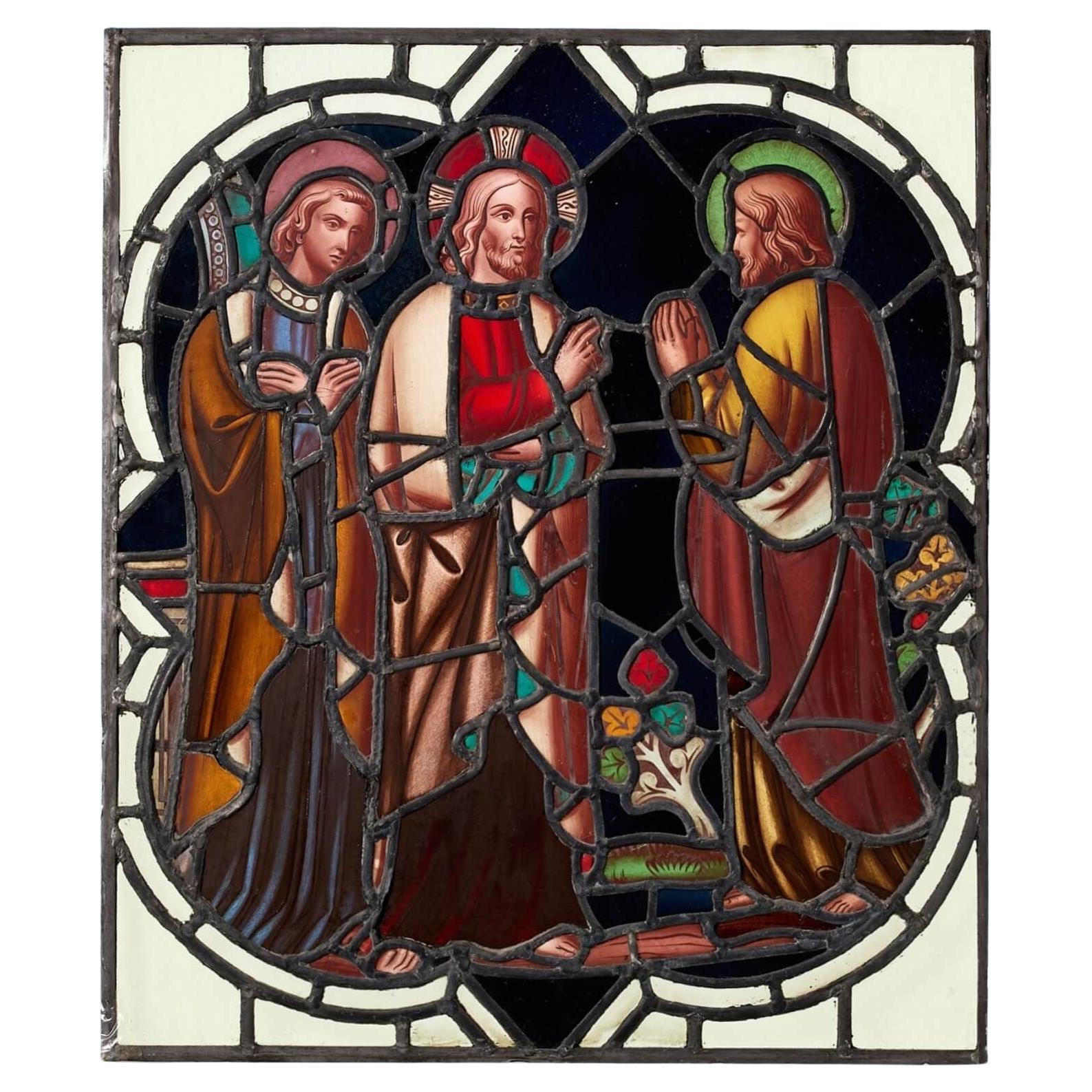 Vidriera religiosa antigua