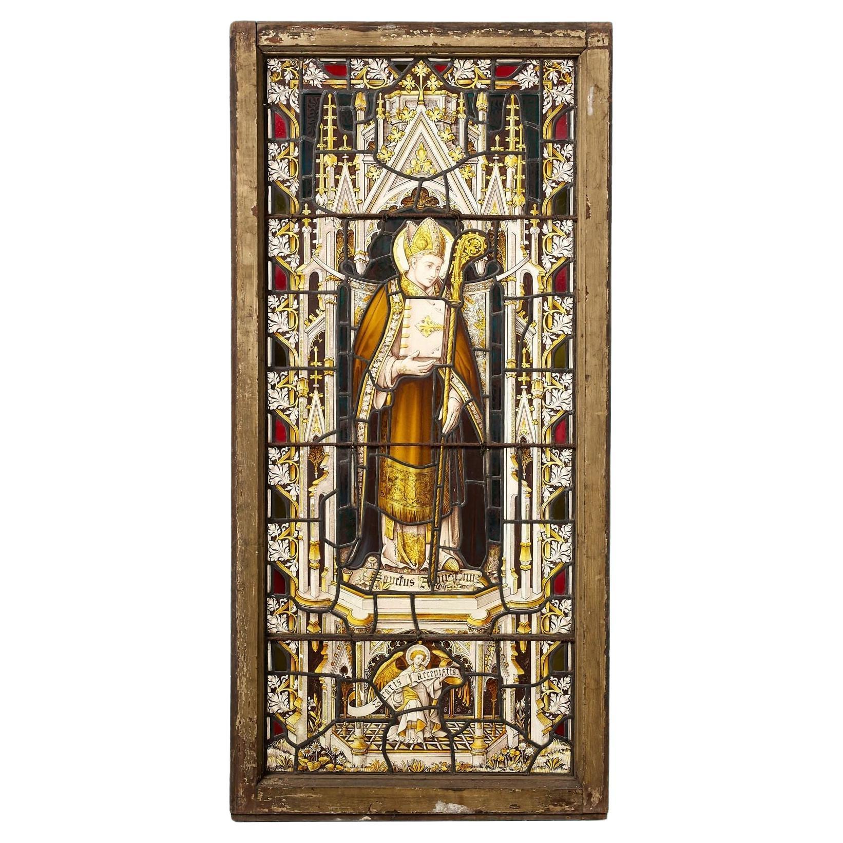 Antica vetrata religiosa di Sant'Agostino in vendita