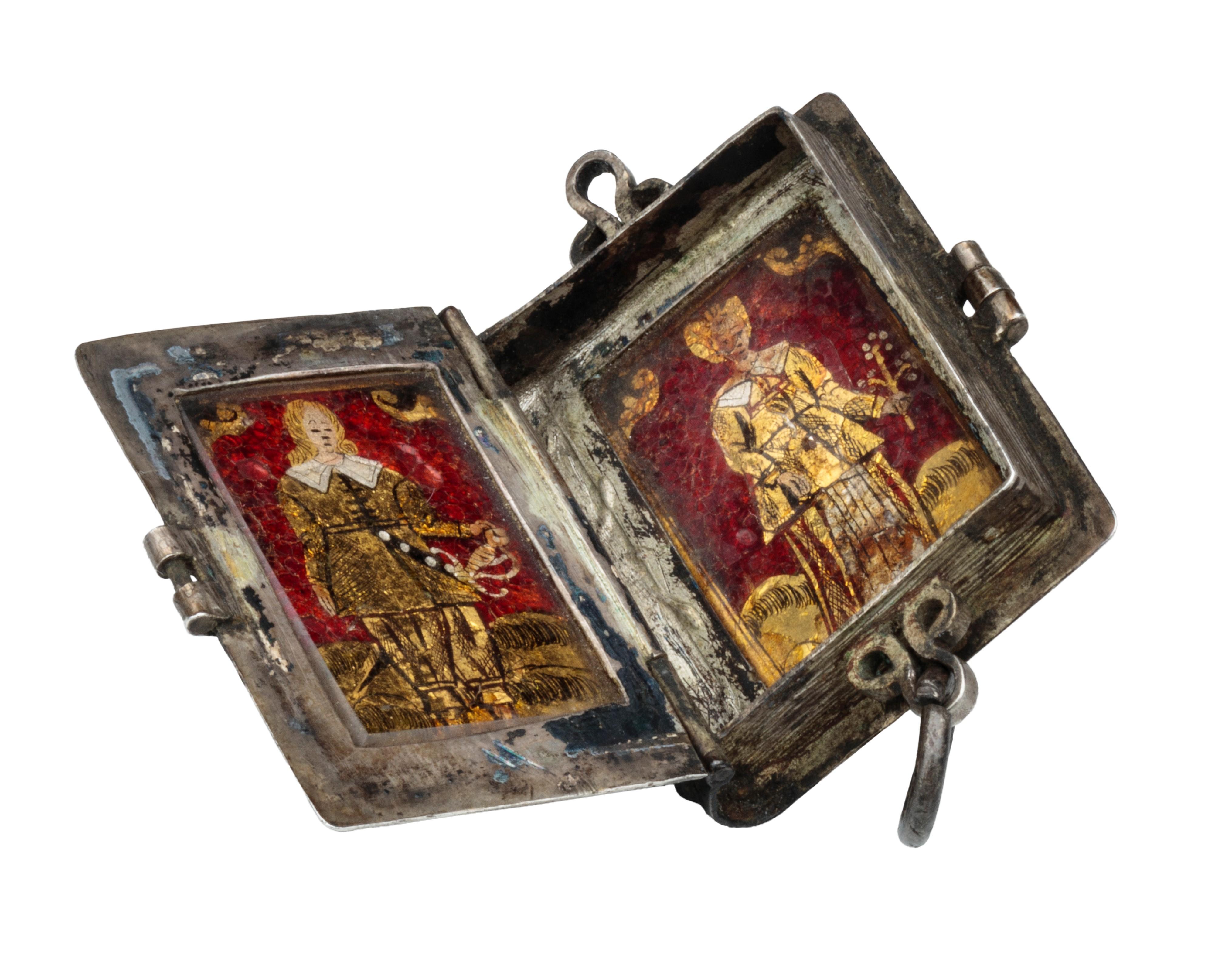 Antike Reliquien Buch Anhänger Medaillon im Zustand „Gut“ im Angebot in Chicago, IL