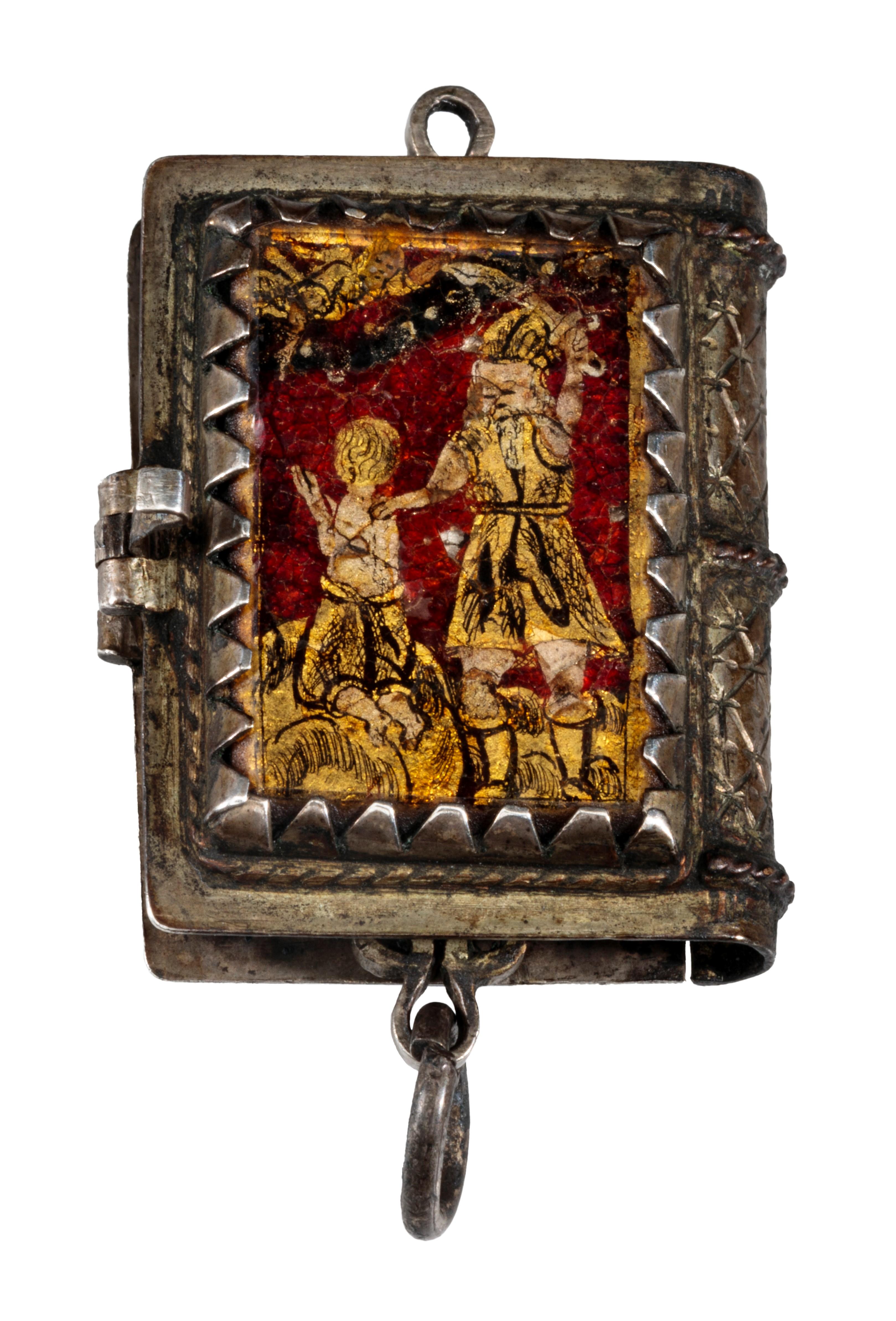 Antique Reliquary Book Pendant Locket In Good Condition For Sale In Chicago, IL