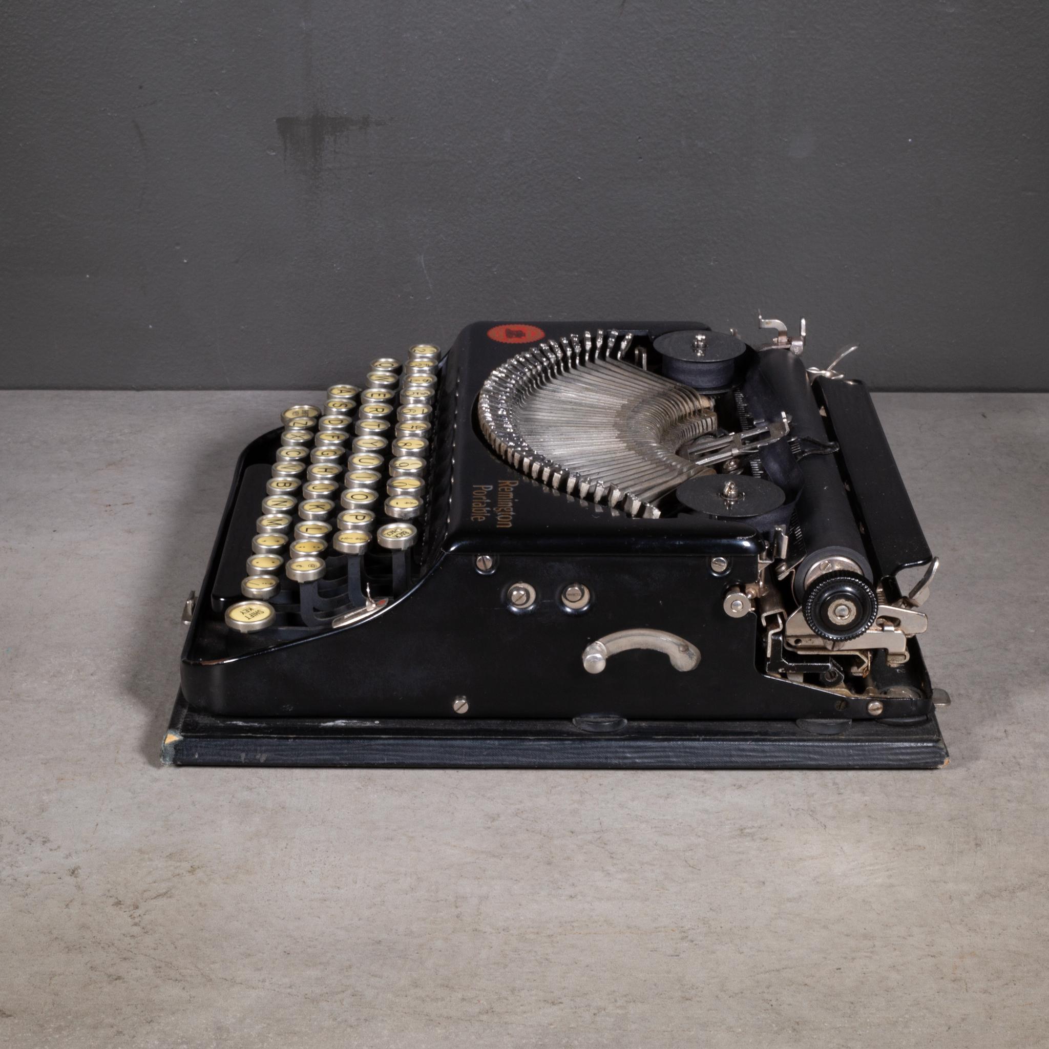 Antike Remington Portable Model No. 1 Schreibmaschine und Koffer ca. 1920 (Metall)