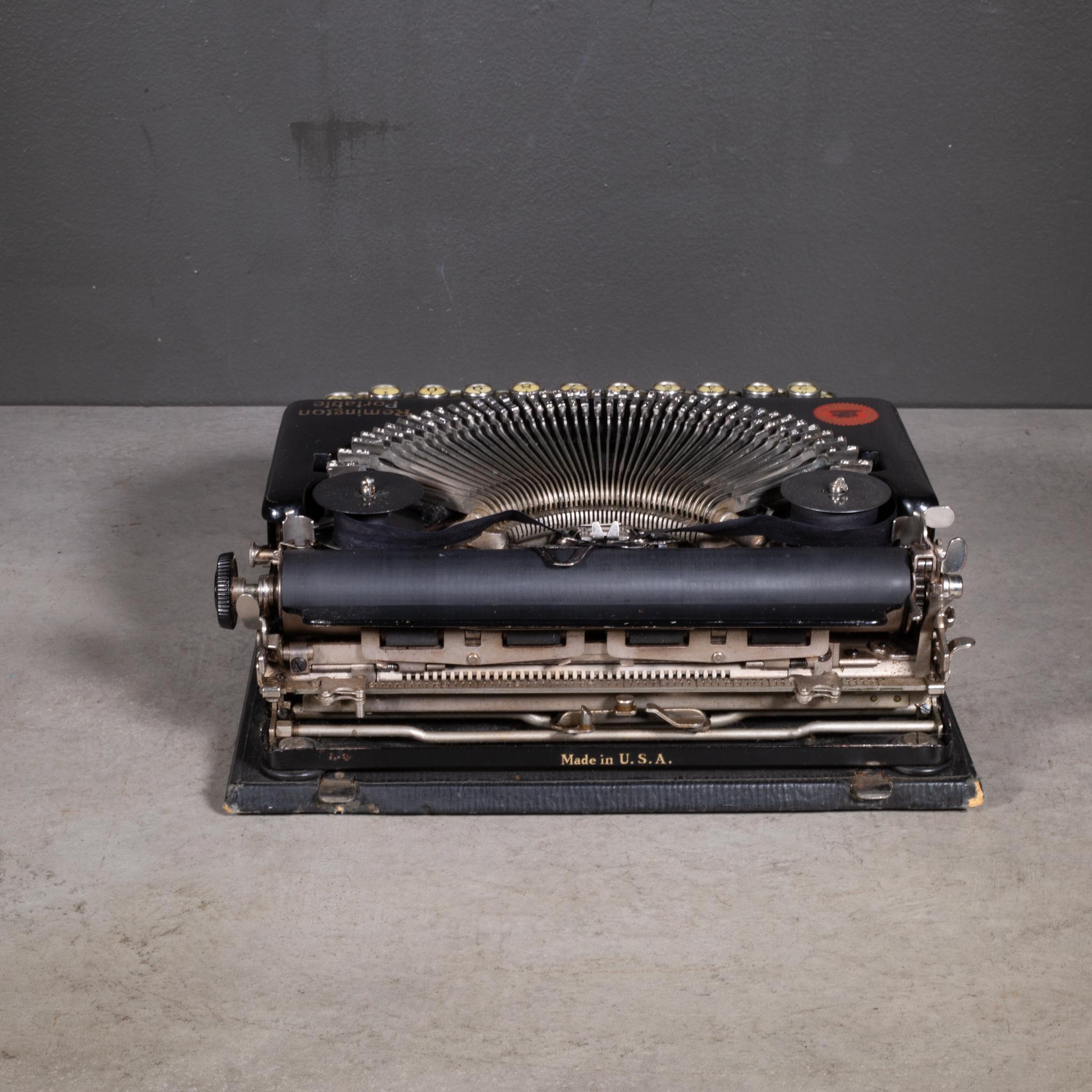 Antike Remington Portable Model No. 1 Schreibmaschine und Koffer ca. 1920 1