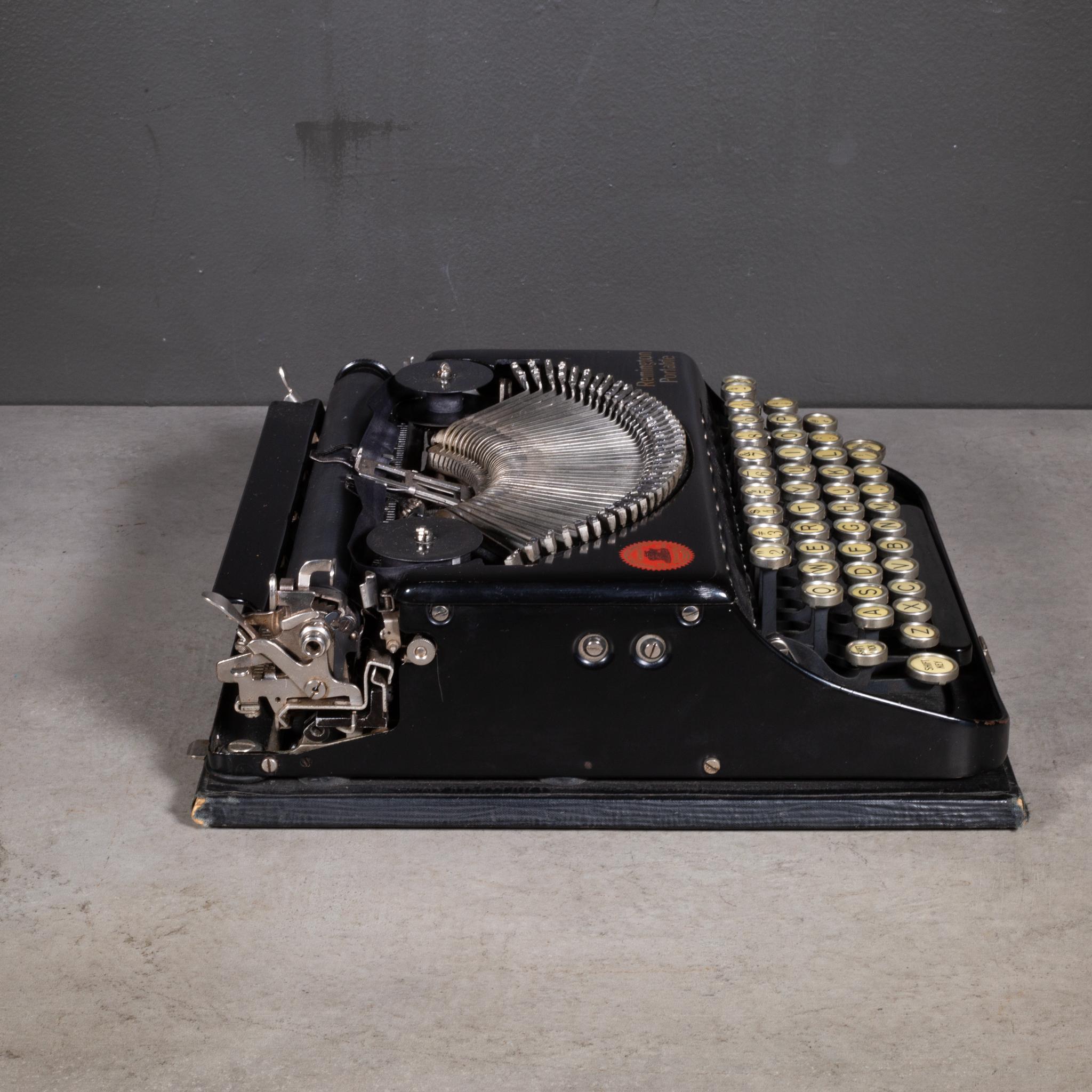 Antike Remington Portable Model No. 1 Schreibmaschine und Koffer ca. 1920 2