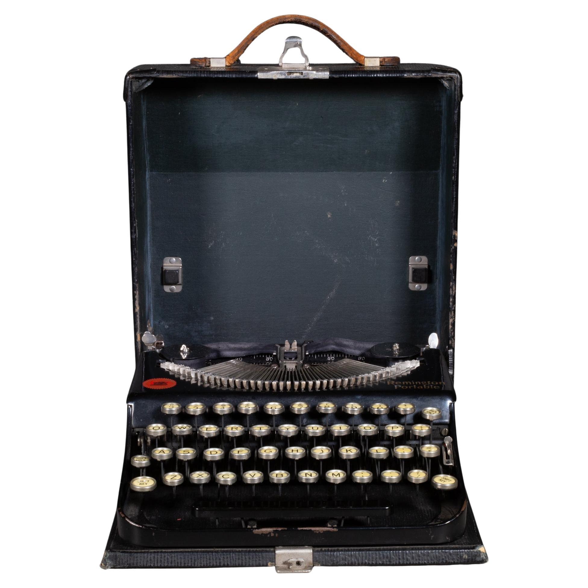 Antike Remington Portable Model No. 1 Schreibmaschine und Koffer ca. 1920