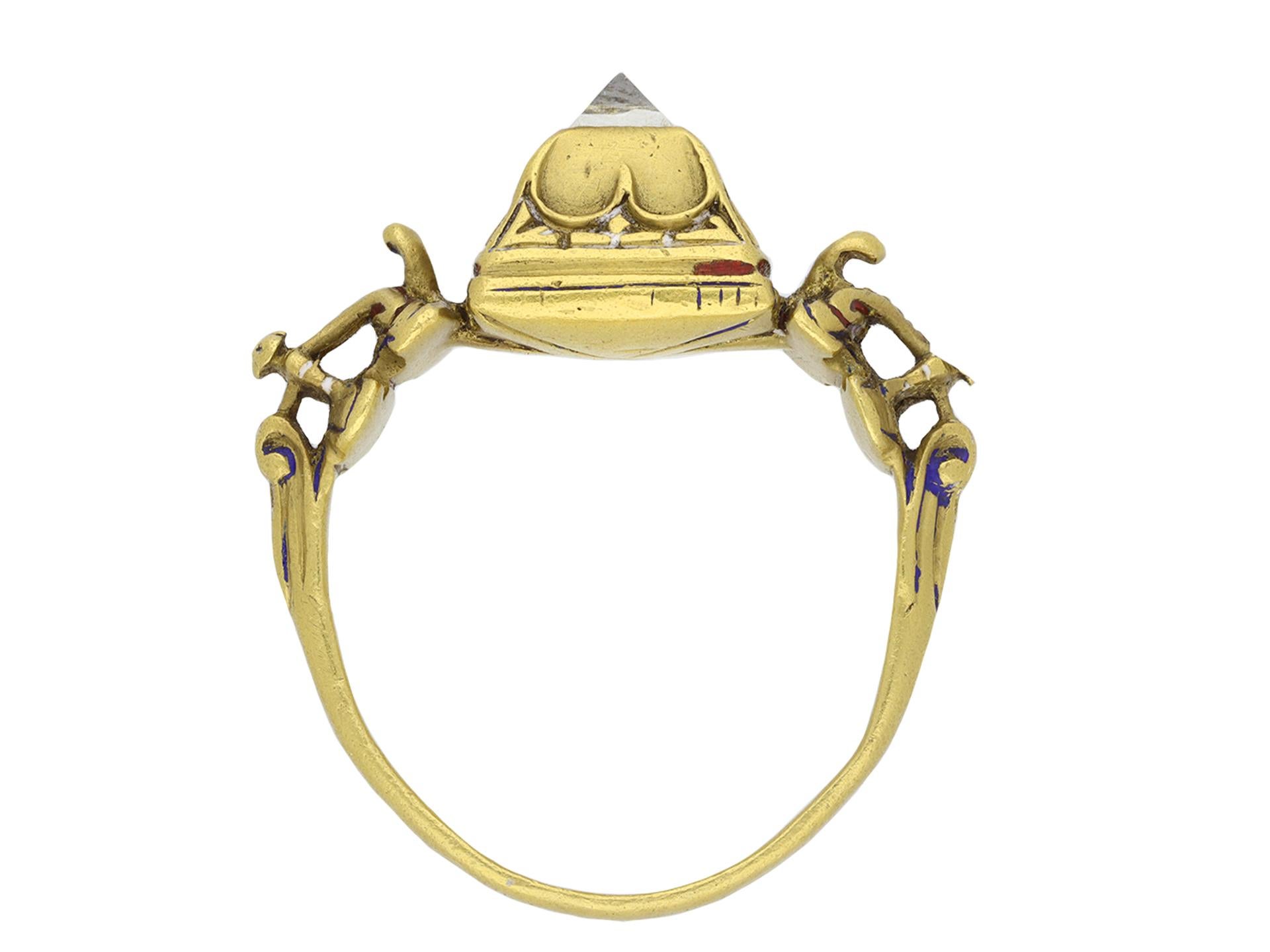 Antiker Renaissance-Diamant-Goldring aus dem 16. Jahrhundert (Ungeschliffen) im Angebot
