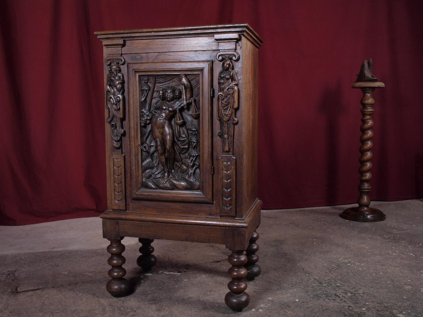 Oak Antique Renaissance Cabinet Danish