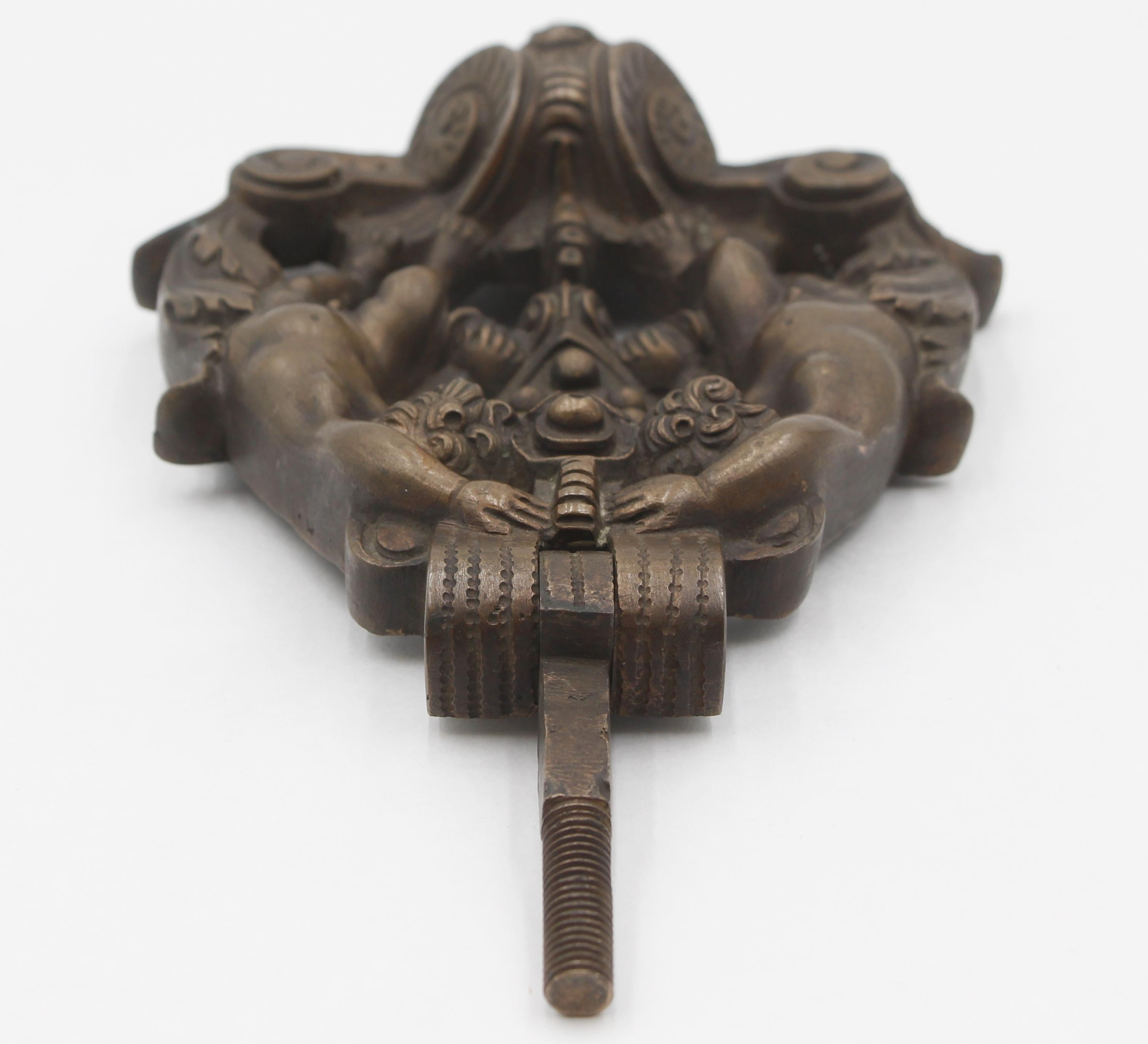 Antique Renaissance Cherubic Bronze Door Knocker For Sale 3