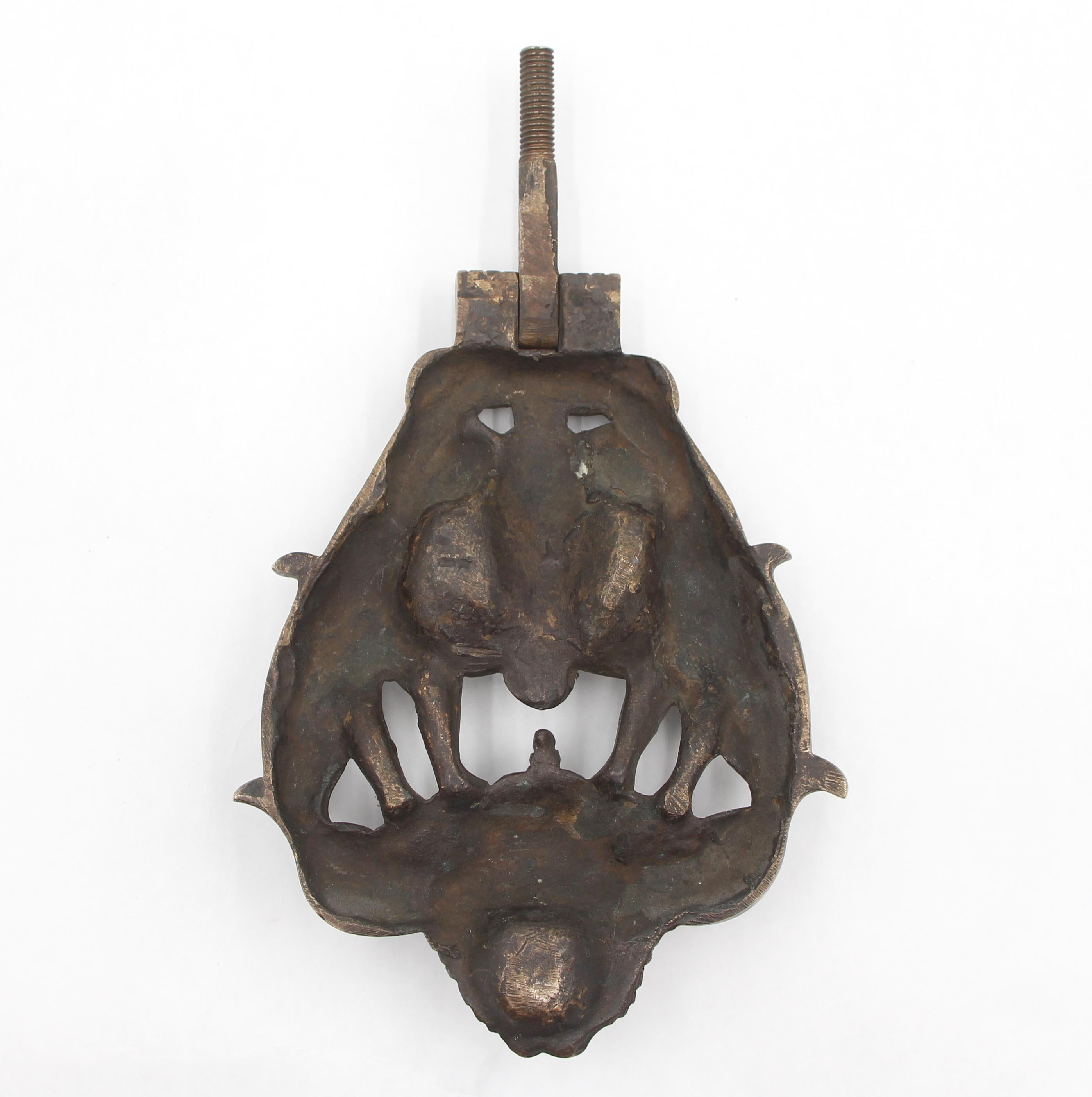 Antique Renaissance Cherubic Bronze Door Knocker For Sale 5