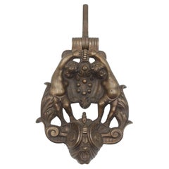 Antique Renaissance Cherubic Bronze Door Knocker