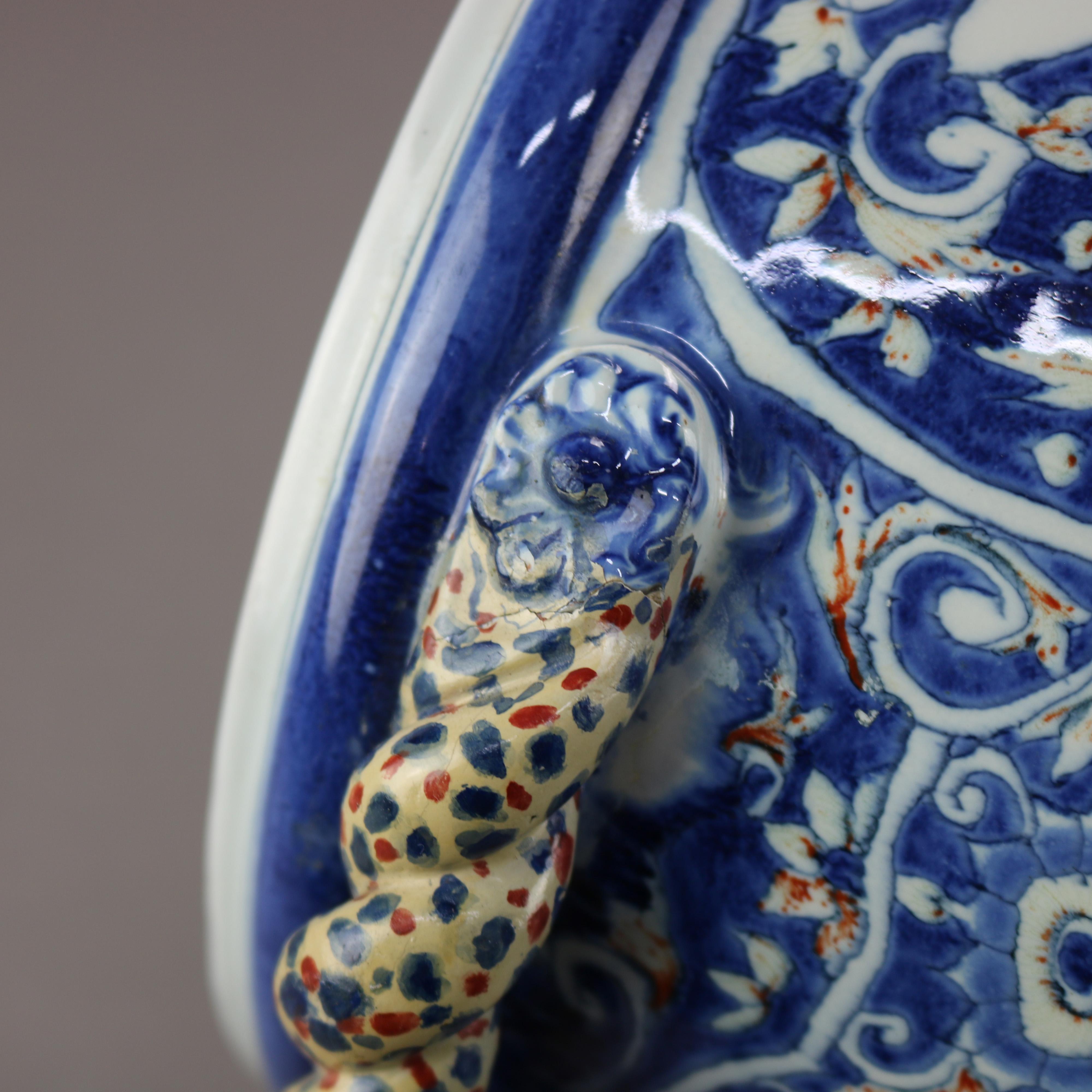 Antique Renaissance French, Rouen Faience Beverage Dispenser, Signed Borne 1738 10