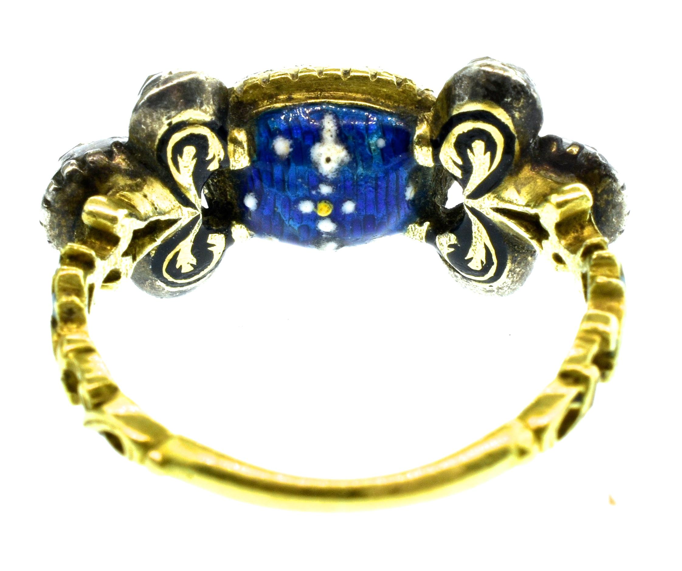 Baroque Antique Spinel, Gold and Silver Ring, circa 1750