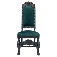 Antique Renaissance Green Chair, Western Europe, circa 1900s.