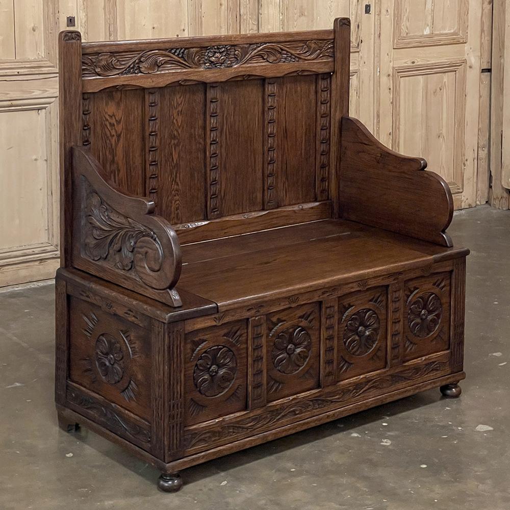 Renaissance Revival Antique Renaissance Hall Bench For Sale