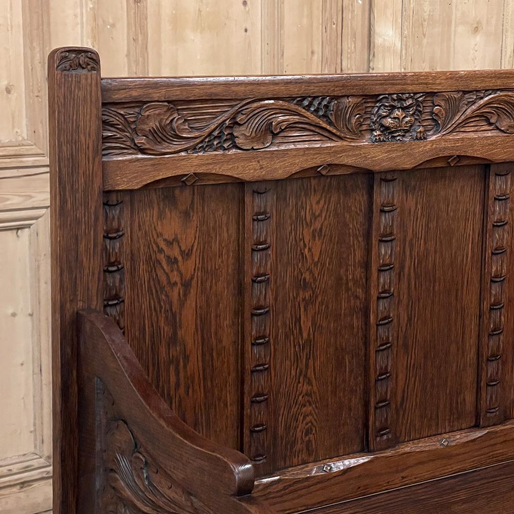 Oak Antique Renaissance Hall Bench For Sale