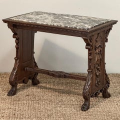 Antique Renaissance Marble Top End Table