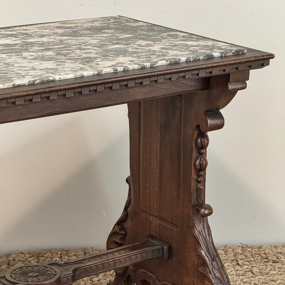 Marbre Ancienne table d'appoint Renaissance à plateau en marbre en vente
