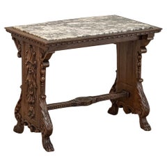 Antique Renaissance Marble Top End Table