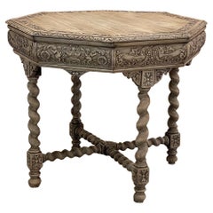 Antique Renaissance Octagonal Center Table or End Table