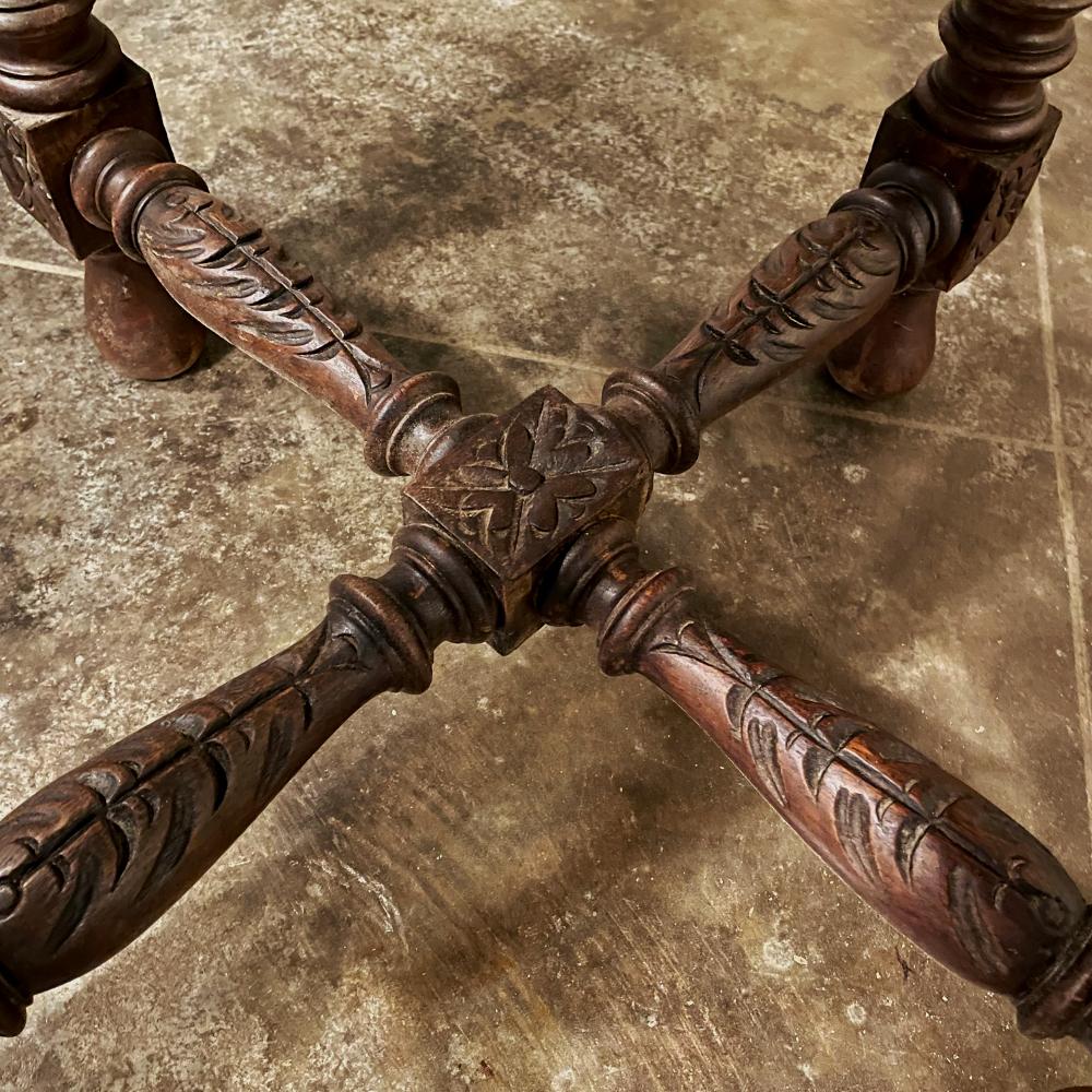 Antique Renaissance Octagonal End Table For Sale 4