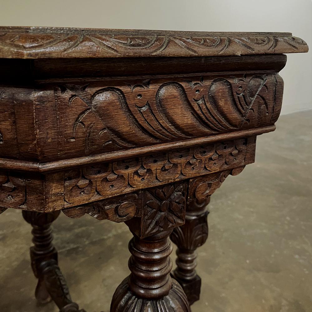 Antique Renaissance Octagonal End Table For Sale 7