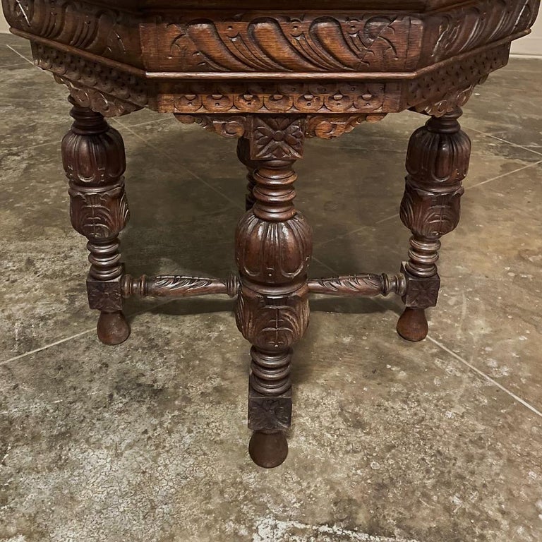 Antique Renaissance Octagonal End Table For Sale 1