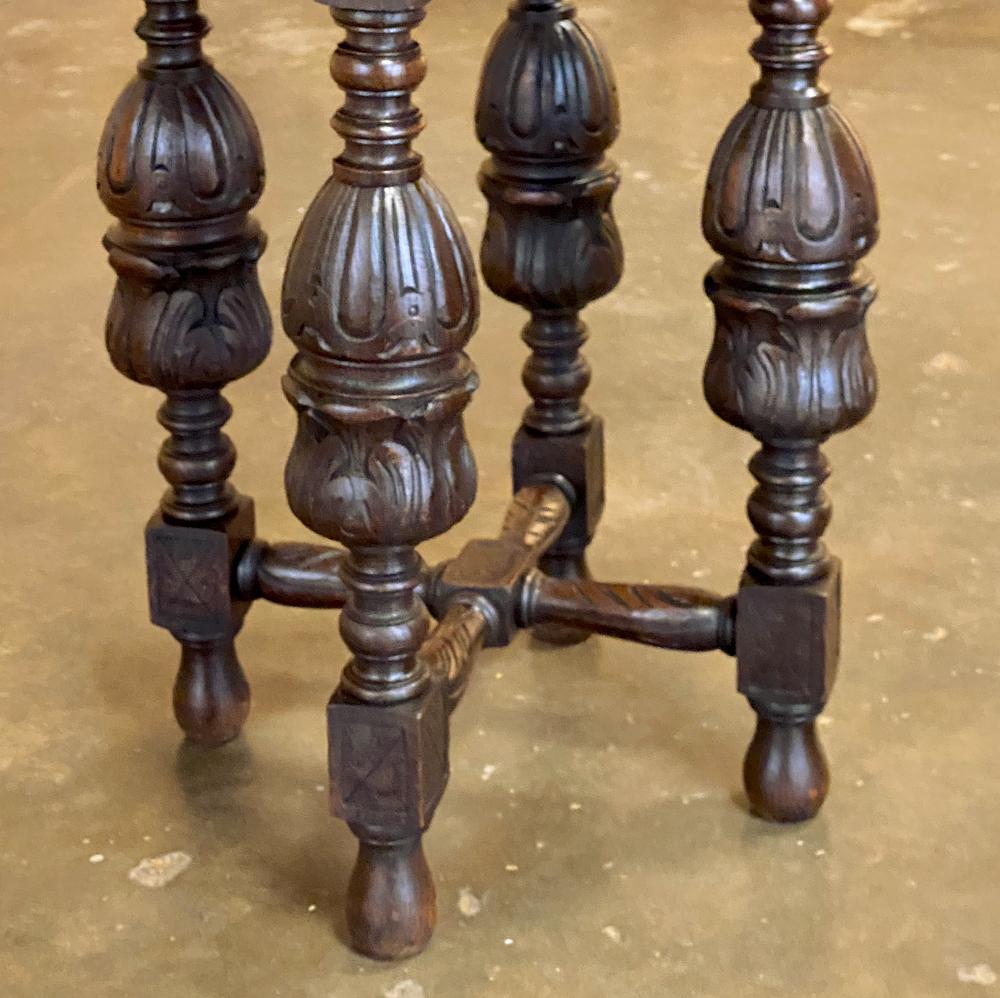 Antique Renaissance Octagonal Lamp Table or End Table 1