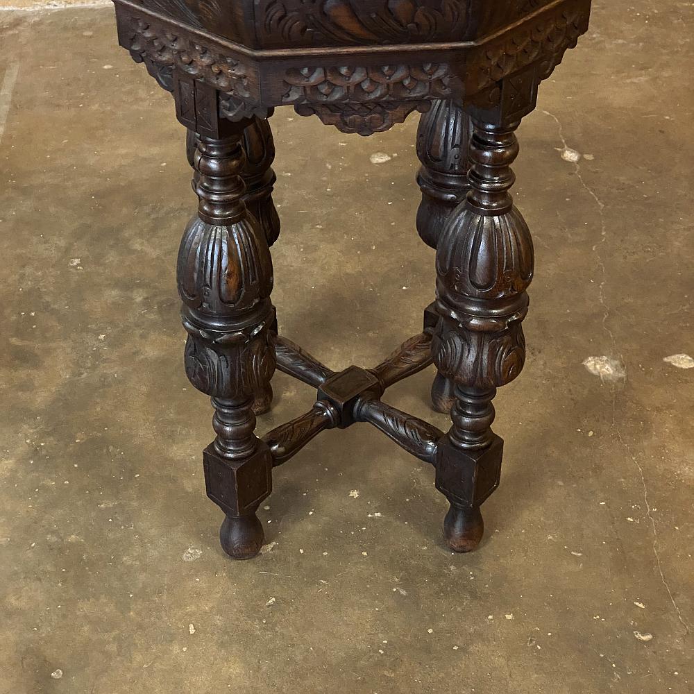Antique Renaissance Octagonal Lamp Table or End Table 4