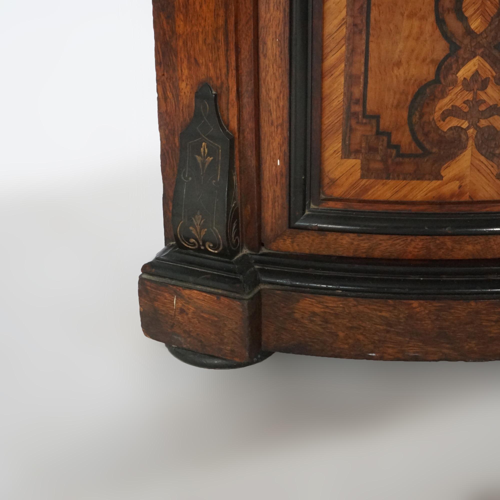 Antique Renaissance Revival Aesthetic Rosewood & Marquetry Corner Cabinet, C1880 For Sale 7
