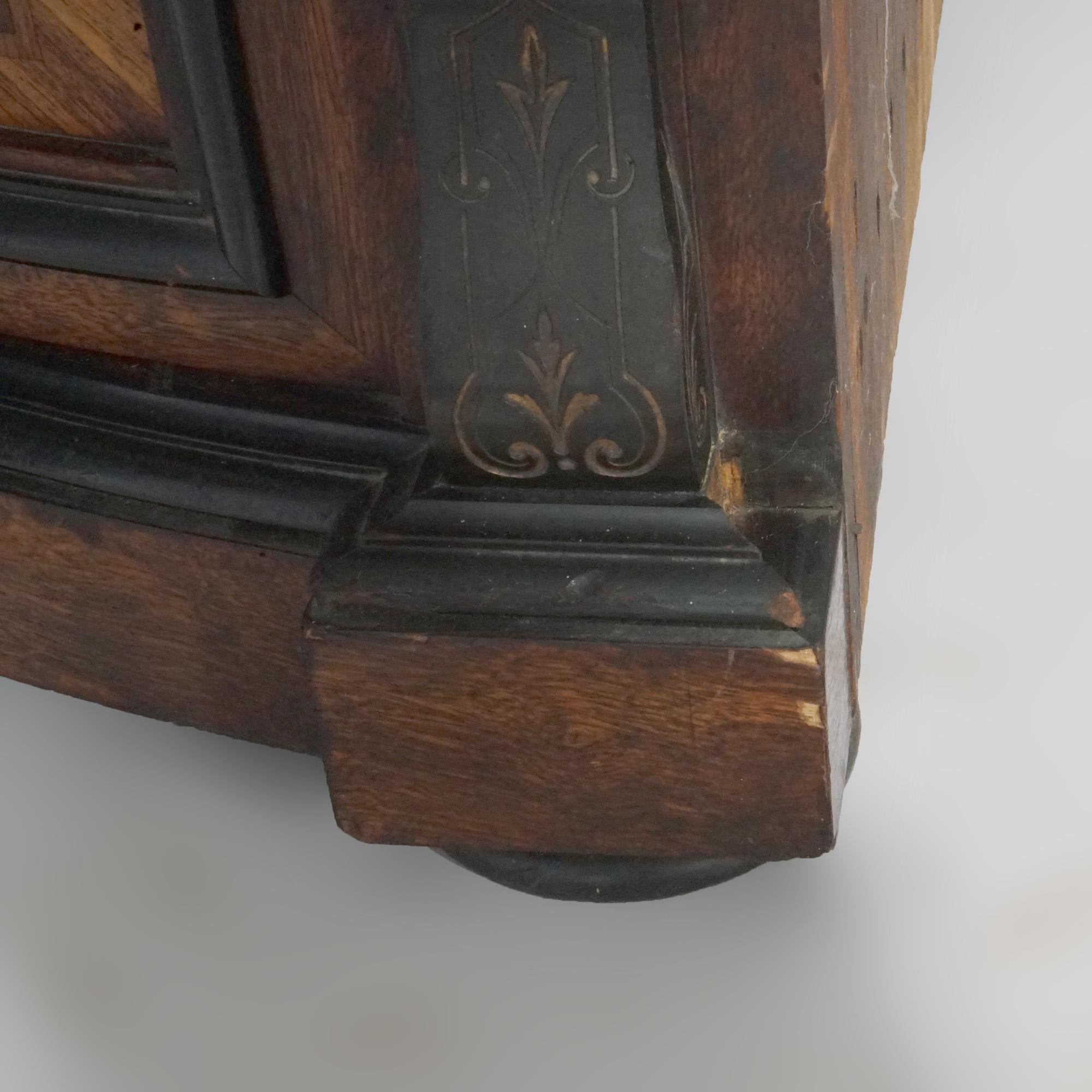 Antique Renaissance Revival Aesthetic Rosewood & Marquetry Corner Cabinet, C1880 For Sale 8