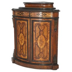 Antique Renaissance Revival Aesthetic Rosewood & Marquetry Corner Cabinet, C1880