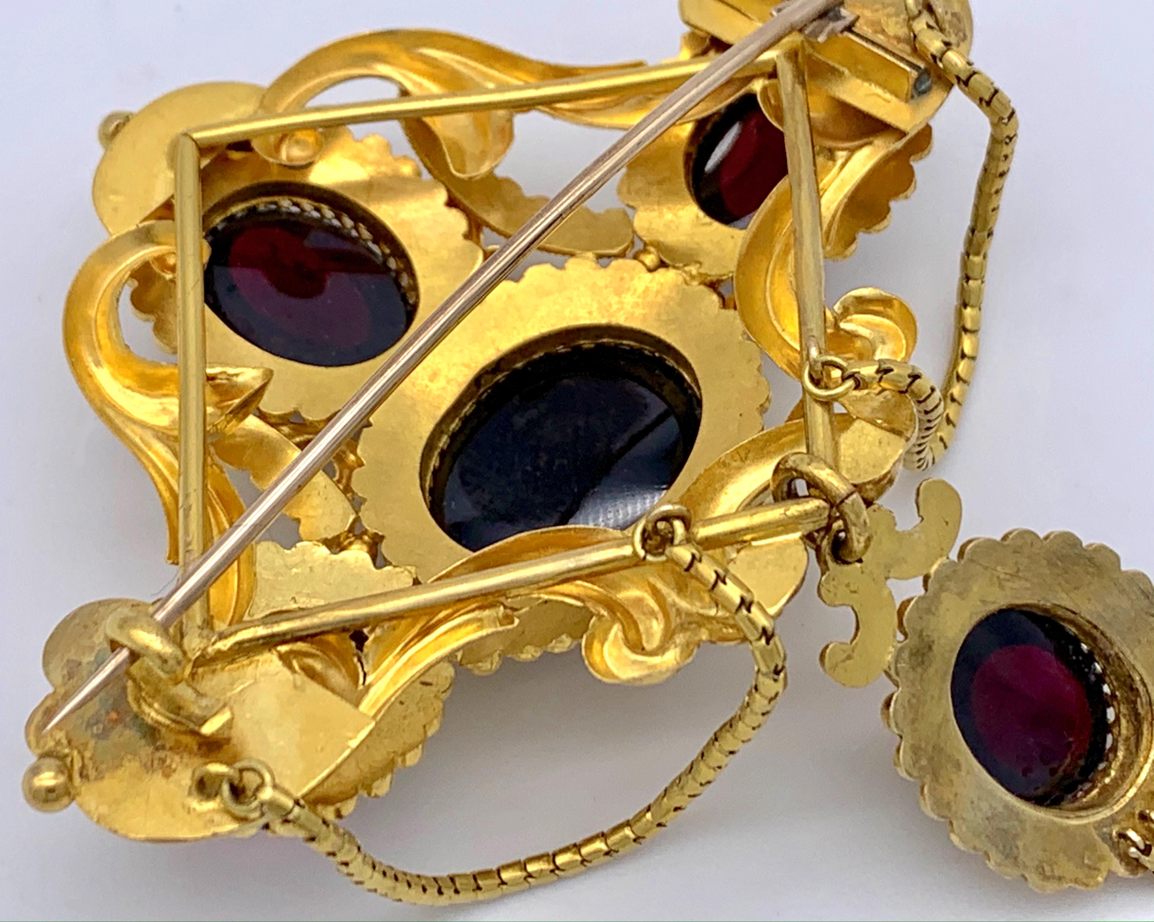 antique garnet brooch