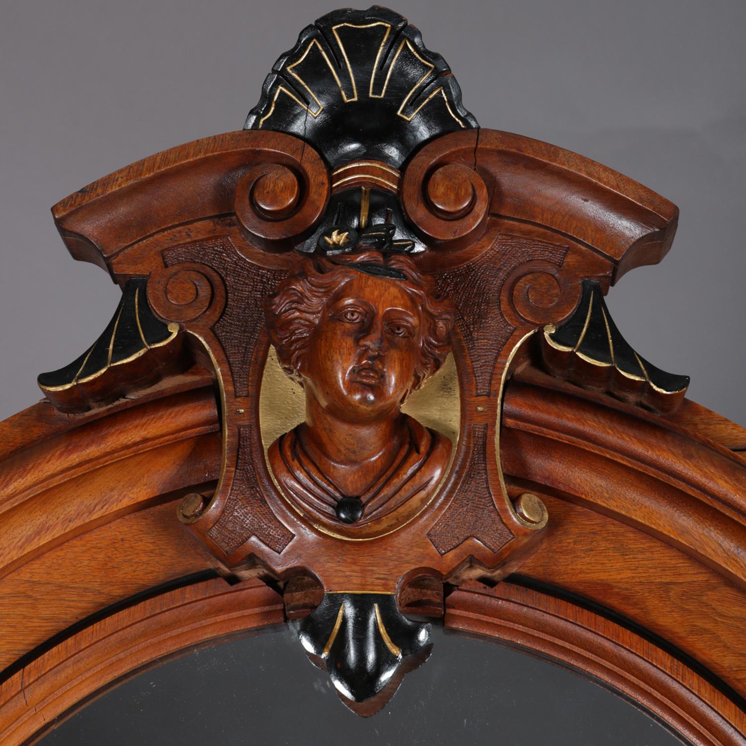 Antique Renaissance Revival Carved Walnut & Burl Drop Centre Dresser, circa 1880 4