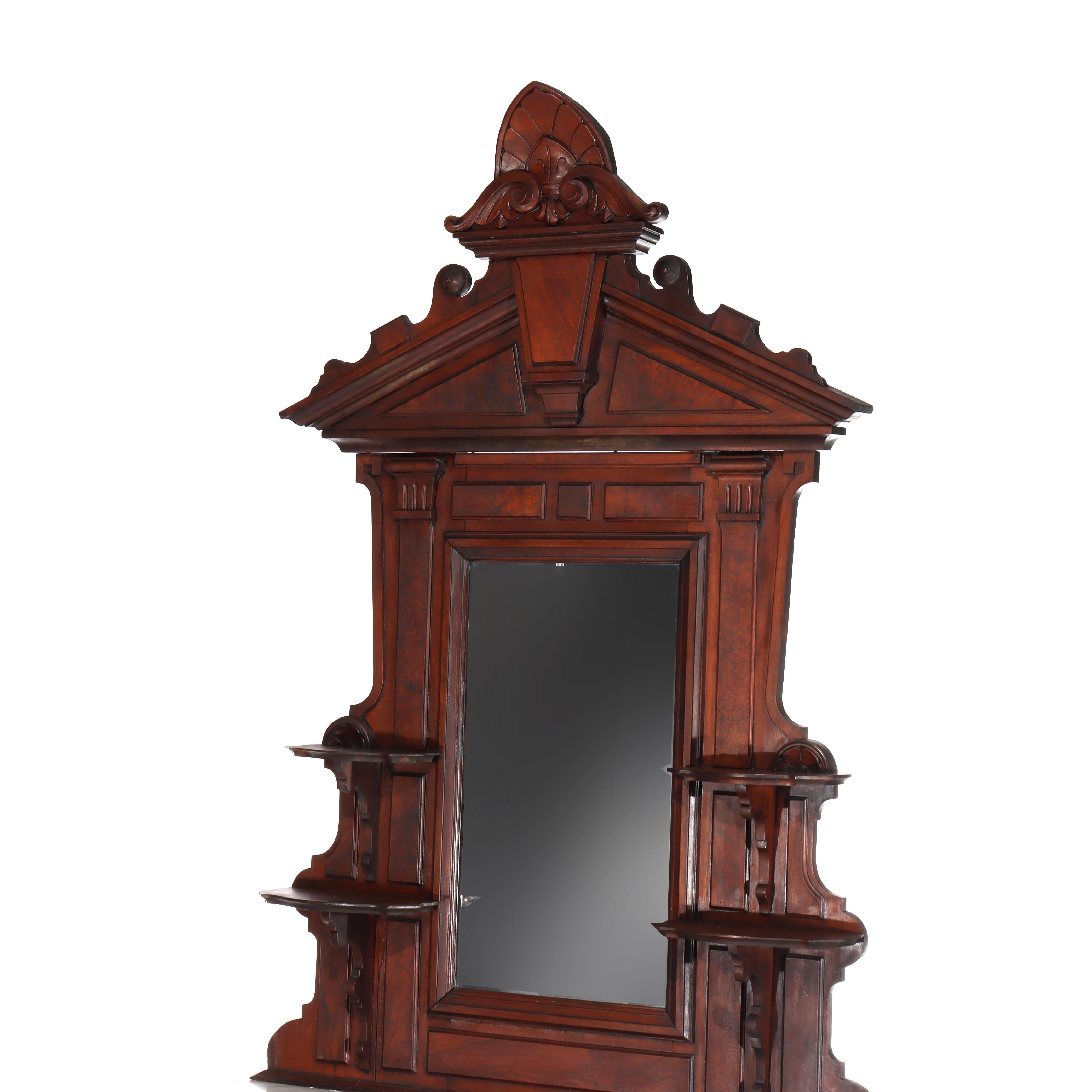 Antike Renaissance-Revival geschnitzt Nussbaum & Wurzel Marmor Top Sideboard c1890 (19. Jahrhundert) im Angebot