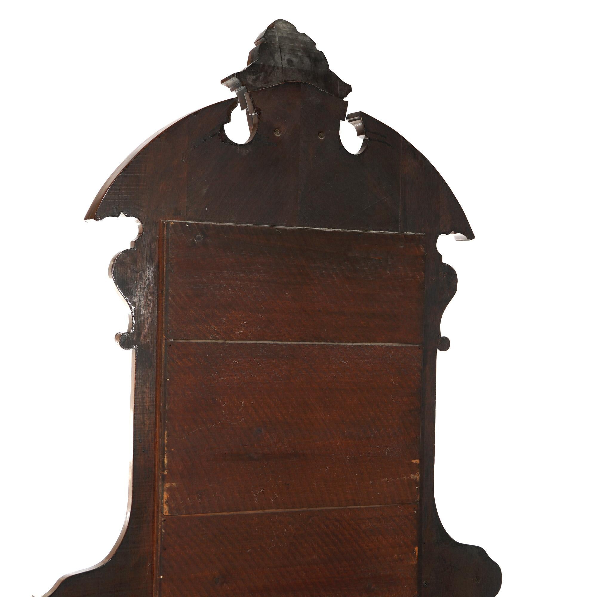 Antique Renaissance Revival Carved Walnut & Marble Drop Center Mirrored Dresser For Sale 14