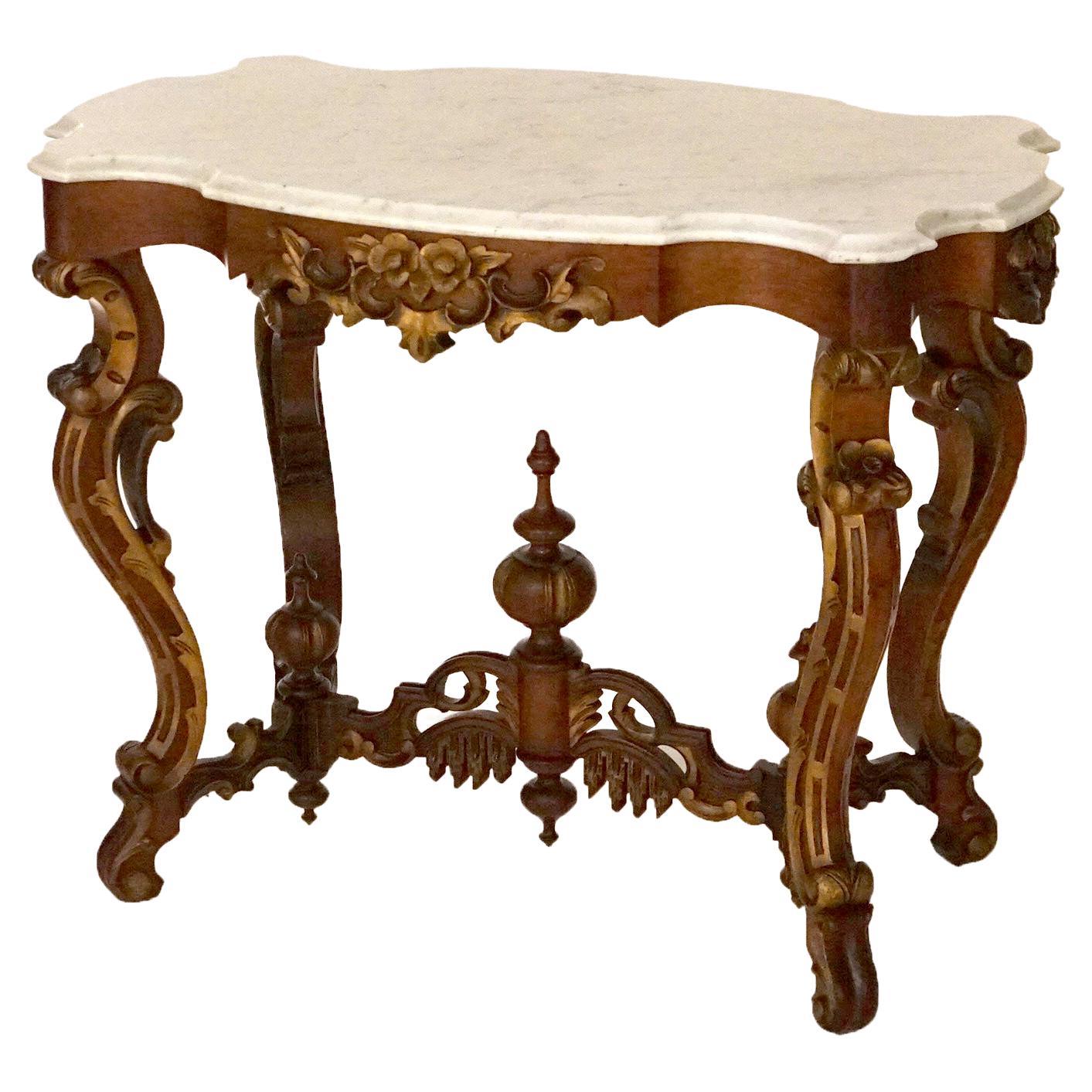 Antique Spanish Renaissance Style Walnut Polychrome and Gilt Table or ...