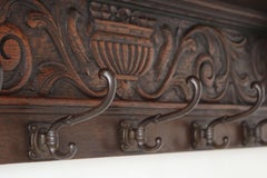 Antique Renaissance revival Coat rack / hat rack Lion masks France 19th century