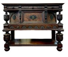 Antique Renaissance Revival Credenza/Sideboard, C. 1880-1900
